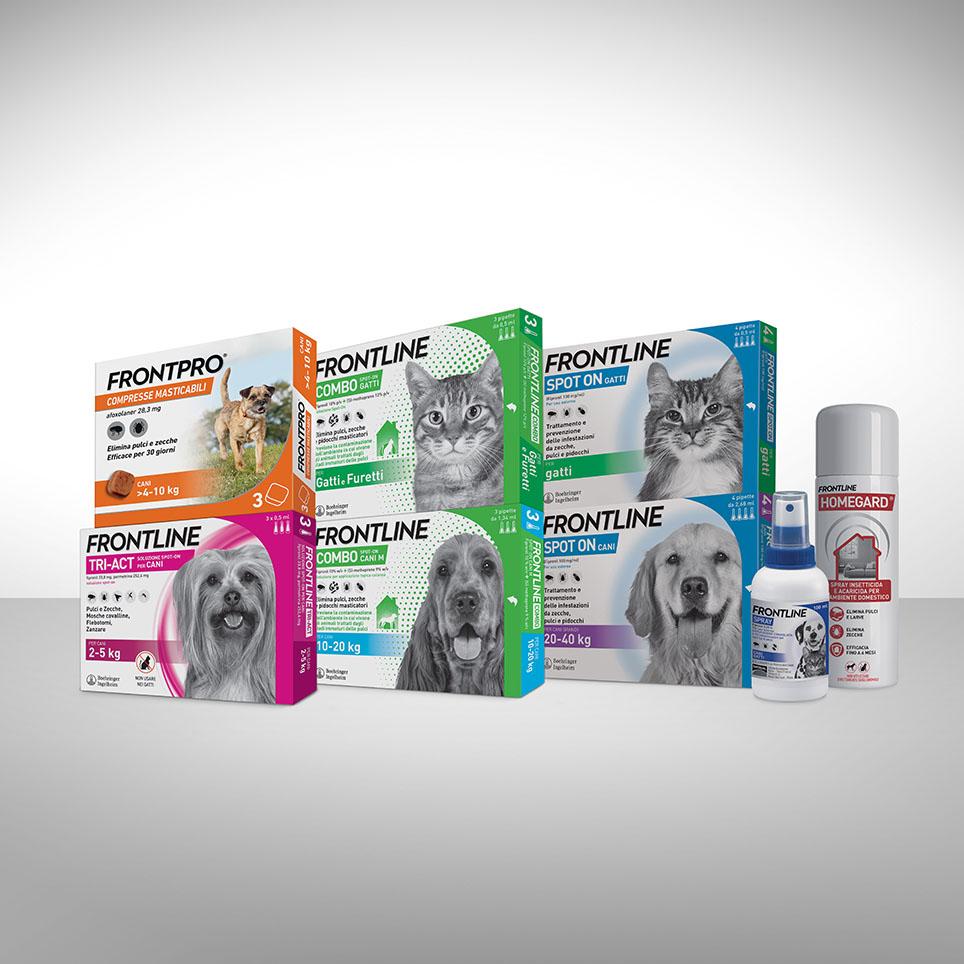 Linea completa di prodotti Frontline per cani e gatti